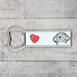 Treeing Walker Coonhound - flasköppnare med en hund, personlig kylöppnare, unik present till en man från Art-Dog