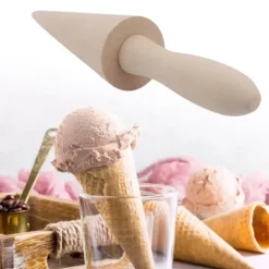 Träkonrulle bakverk glasskonform bakverktyg för hemdessertbutik