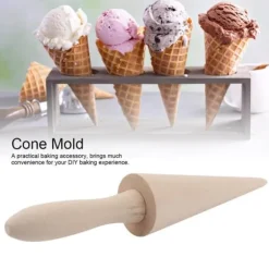 Träkonrulle bakverk glasskonform bakverktyg för hemdessertbutik