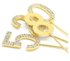 Utrustning För Tårtdekoration-Tårtdekoration med ZIRCONS GOLDEN-nummer "5"