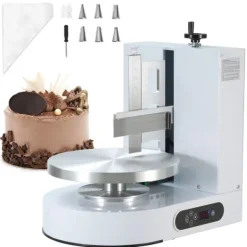 Utrustning För Tårtdekoration-Tårtdekorationsmaskin, Tårtglasyringsspridare, för 4-12 Tårtor, Vit