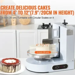 Utrustning För Tårtdekoration-Tårtdekorationsmaskin, Tårtglasyringsspridare, för 4-12 Tårtor, Vit