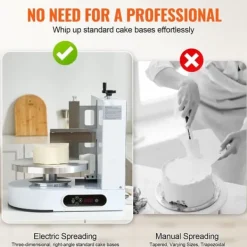 Utrustning För Tårtdekoration-Tårtdekorationsmaskin, Tårtglasyringsspridare, för 4-12 Tårtor, Vit