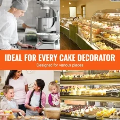 Utrustning För Tårtdekoration-Tårtdekorationsmaskin, Tårtglasyringsspridare, för 4-12 Tårtor, Vit