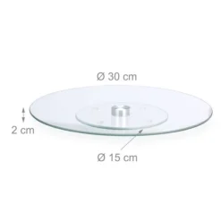 Tårtfat, Roterande Glas, 2x30 cm, Transparent