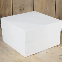 Utrustning För Tårtdekoration-Tårtkartong Vit 20cm x 20cm x 15cm - FunCakes