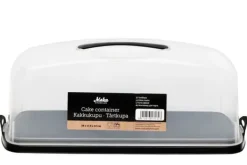 Behållare För Matförvaring-Tårtkupa, rektangulär, svart 38,2x17,5x14,5 cm