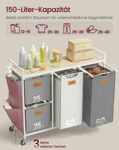 Tvättkorg, 98,6x33x80,5 cm, Beige