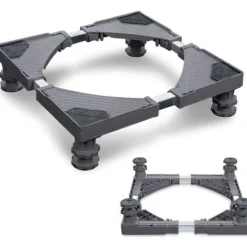 Tvättmaskiner-Tvättmaskinsfot med 4 fot Grå Justerbar bas 200KG för torktumlare, frys, tvättmaskin, kyl