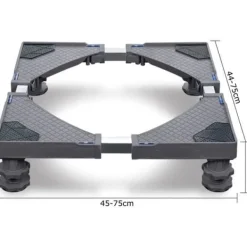 Tvättmaskiner-Tvättmaskinsfot med 4 fot Grå Justerbar bas 200KG för torktumlare, frys, tvättmaskin, kyl