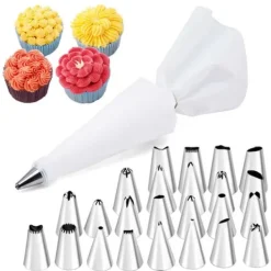 Utrustning För Tårtdekoration-Tyllset – 24st Spritstyllar, Spritspåse Koppling – Cake Tool