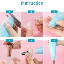 Utrustning För Tårtdekoration-Tyllset – 24st Spritstyllar, Spritspåse Koppling – Cake Tool