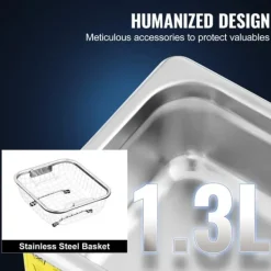 Ultraljudsrenare 1,3 l professionell med digital ultraljudsdisplay