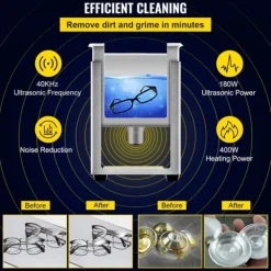 Ultraljudsrenare 6L, 400W med värme och timer för smycken, effektiv rengöring