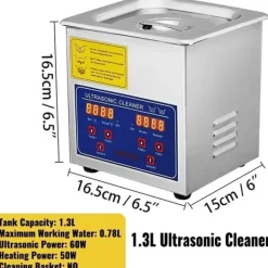 Ultraljudstvätt-Ultraljudsrengörare, djup rengöringsteknik, rostfritt stål konstruktion,1.3L
