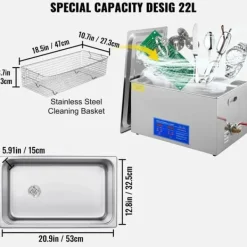 Ultraljudsrengörare, Hög Effekt 240W-600W, Stor Kapacitet Upp till 30L,22L JPS-80A