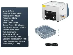 Ultraljudstvätt-Ultraljudsrengörare, Justerbar Temperatur, Kraftfull Rengöringsåtgärd,15L