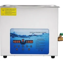 Ultraljudsrengörare, 36KHz~40KHz justerbar, 6L 220V, med digital timer och värmare för smycken, klockor, glasögon.