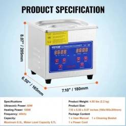 Ultraljudsrengörare, Kraftfull rengöringsprestanda, Användarvänlig design,1.3L-60W