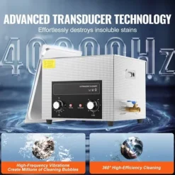 Ultraljudsrengörare 15L, värmetimer, digital ljudmaskin, effektiv rengöring, användarvänlig design, för hem och verkstad