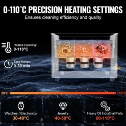Ultraljudsrengörare 15L, värmetimer, digital ljudmaskin, effektiv rengöring, användarvänlig design, för hem och verkstad