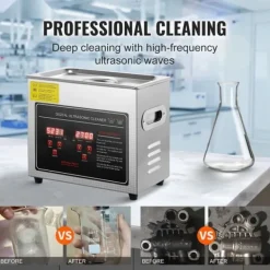 Ultraljudsrengörare med digital timer & värmare, professionell för smycken, glasögon, klockor och små delar (3L)
