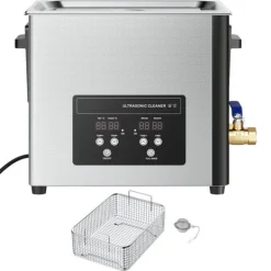Ultraljudstvätt-Ultraljudstvätt 10 L - Ultraljudsrengörare - 40 kHz - 180 W - Digital Display - Rengöringskorg - Rostfritt Stål