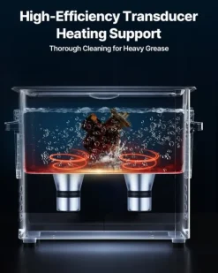 Ultraljudstvätt-Ultraljudstvätt - Ultraljudsbad - 6 L - 120 W - 40 kHz - Digital display - Rostfritt stål - För smycken & klockor