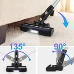 UMLo V11 blå sladdlös skaftdammsugare – 2-i-1 handdammsugare & golvdammsugare med HEPA-filter, 300W motor, LED-display