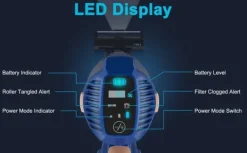 Handdammsugare-UMLo V11 blå sladdlös skaftdammsugare – 2-i-1 handdammsugare & golvdammsugare med HEPA-filter, 300W motor, LED-display