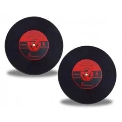 Underlägg - Vinylskiva - Silikon - Diameter 100mm - Set om 2