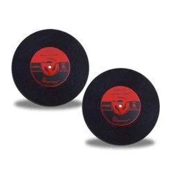 Underlägg - Vinylskiva - Silikon - Diameter 100mm - Set om 2