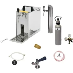 Ölkranar-Underräknare komplett set, Öltapp, PYGMY 25 LE, 1-sidigt torrkylare, 30 liter / h, inkl dispenser, Green Line, KEG:Type M