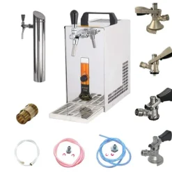 Ölkranar-Underräknare Öltapp, PYGMY 20 / K, med membranpump, 1-sidigt torrkylningsanordning i rostfritt stål, 25 liter / h, inkl dispenser, KEG:Type G