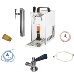 Ölkranar-Underräknare Öltapp, PYGMY 20 / K, med membranpump, 1-sidigt torrkylningsanordning i rostfritt stål, 25 liter / h, inkl dispenser, KEG:Type G