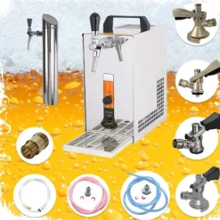Ölkranar-Underräknare Öltapp, PYGMY 20 / K, med membranpump, 1-sidigt torrkylningsanordning i rostfritt stål, 25 liter / h, inkl dispenser, KEG:Type G