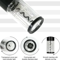 Korkskruvar-UNIQ Deluxe Elektrisk Korkskruv m. Foliecutter - Sort