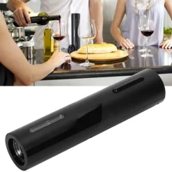 USB 4in 1 Elektrisk Vinflasköppnare Korkskruv med Hällrör Folieskärare Vakuumpropp Set