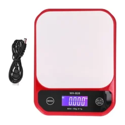 Köksvågar-USB-laddningsvåg Vattentät köksvåg för bakning och mat Elektrisk viktmätning Röd 10kg/1g