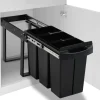 vidaXL Källsorteringskärl-Utdragbar sophink mjuk stängning 36 L