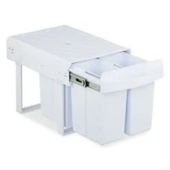 Källsorteringskärl-Utdragbar soptunna, 41,3x34x51,8 cm, Vit