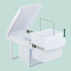 Källsorteringskärl-Utdragbar soptunna, 41,3x34x51,8 cm, Vit