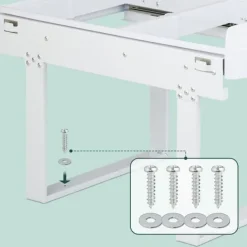 Källsorteringskärl-Utdragbar soptunna, 41,3x34x51,8 cm, Vit