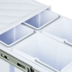 Källsorteringskärl-Utdragbar soptunna, 41,3x34x51,8 cm, Vit