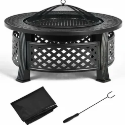 Grillar-Uteliv Eldstad, 81x48x3 cm, Svart