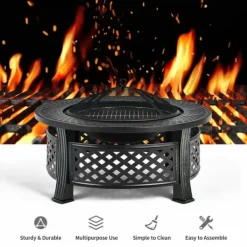 Grillar-Uteliv Eldstad, 81x48x3 cm, Svart