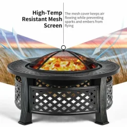 Grillar-Uteliv Eldstad, 81x48x3 cm, Svart