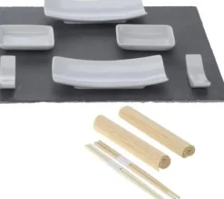 Utmärkt husgeråd för servering av aptitretare SUSHI universal