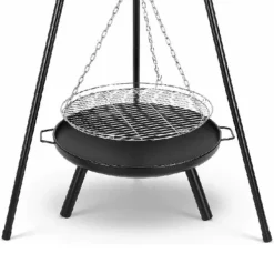 Grillar-Utomhus eldstad/grill - Trefotsstativ med hängande gryta/galler - Gjutjärn - Kolgrill - Emaljerad - Justerbar - Höjd 152 cm - Bärbar