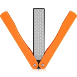 Köksknivar-Utomhuscamping Hopfällbar Dubbelsidig 400/600# Slipsten Bryne Slipverktyg (Gul)